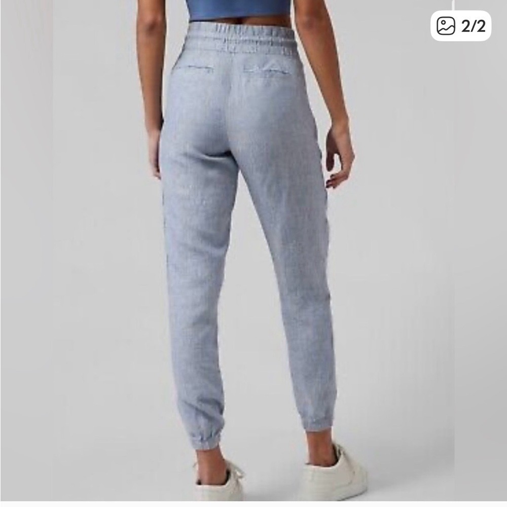 Athleta Cabo 100% Linen Chambray Jogger. Size 14. - Picture 2 of 14
